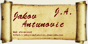 Jakov Antunović vizit kartica